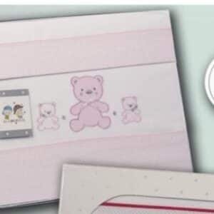 SABANAS CUNA 10239. GAMBERRITOS JUEGO ROSA CONJUNTO ROPA DE CUNA 120 X 60 ALGODON GRAN CALIDAD