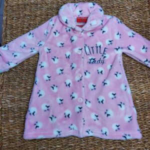 BATIN BATA BEBE NIÑA INVIERNO CALENTITA SUAVE OVEJITA ROSA LITTLE LADY ROPA DE CASA INFANTIL
