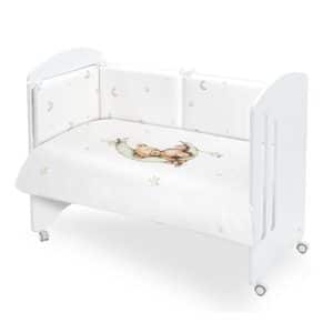 .SET 2 PCS  Edredon Nordico+ Protector Desenfundables para Cuna 60x120 Mod  OSO LUNA ESTRELLAS VERDE Interbaby 92756-03