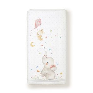 .SET 2 PCS Para Cuna 60x120  Nordico + Protector Desenfundables MOD ELEFANTE ROSA 92214-02